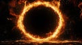 Vibrant Ring of Fire with Sparkling Ashes Texture on Dynamic Black Abstract Background for Events Royalty Free Stock Photo