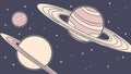 Vibrant ringed planets orbiting celestial bodies in deep space, cosmic art, vector design Generative AI Royalty Free Stock Photo