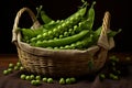 Vibrant Ripe green peas. Generate Ai