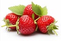 Vibrant ripe strawberries isolated on white background high quality food photography