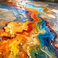 Vibrant River of Flowing Abstract Paint Royalty Free Stock Photo