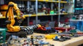 Robotics Workshop with Tools and Parts for Models