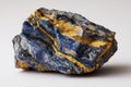 Striking Raw Sodalite and Gold Ore Specimen Royalty Free Stock Photo