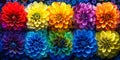 Rainbow Symphony of Summer Blooms Royalty Free Stock Photo