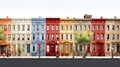 Vibrant Row Houses and Urban Charm: Exploring Brooklyn\'s Colorfu Royalty Free Stock Photo