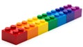 Rainbow Building Blocks on White Background Royalty Free Stock Photo