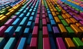 Vibrant rows of glossy blocks create a dynamic abstract pattern suggesting growth and connectivity Royalty Free Stock Photo