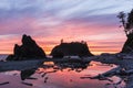 Vibrant Ruby Beach Sunset Silhouette