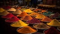Vibrant s of Indian spices for sale indoors generated by AI