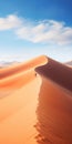 Vibrant Sahara Landscape: A Man Walking Along A Majestic Sand Dune
