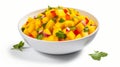 Ultra Hd Image Of Mango Salsa On White Background