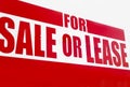 Vibrant For Sale Or Lease Sign - Closeup