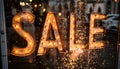 Vibrant sale neon sign explosion with glowing lights and massive detonation for a dynamic scene
