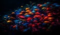 A vibrant school of multi colored fish swim in the reef generated by AI Royalty Free Stock Photo