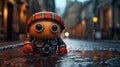 Vibrant Scottish Landscapes: A Cinematic Rendered Doll In The Rain Royalty Free Stock Photo