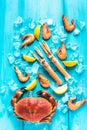 Vibrant sea food background Royalty Free Stock Photo