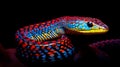 Vibrant Sea Snake: Stunning 8k Resolution Body Art In Crimson And Blue