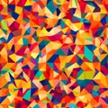 Vibrant seamless abstract geometric pattern background featuring a rich tapestry of warm and cool multicolored low poly triangles Royalty Free Stock Photo