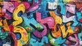 A vibrant, seamless pattern of colorful graffiti art