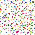 Vibrant seamless pattern of falling confetti