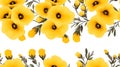 Yellow Snapdragons Seamless Pattern Design Royalty Free Stock Photo