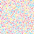 Vibrant seamless pattern featuring a scattering of brightly colored confetti and sprinkles in various pastel shades for festive Royalty Free Stock Photo