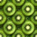 Vibrant seamless pattern of tightly packed kiwi fruit slices Royalty Free Stock Photo