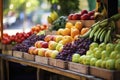 Assorted Fruits and Vegetables Displayed on a Fruit Stand Royalty Free Stock Photo