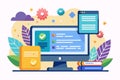 A vibrant setup showing a computer screen with coding scripts, colorful notes, and artful decorations, Improved programming Royalty Free Stock Photo