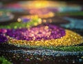 Vibrant shimmering glitter abstract background with sparkling bokeh lights creating a magical Royalty Free Stock Photo