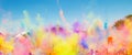 Vibrant shot of people celebrating Holi (Festival of colors) in South Africa Royalty Free Stock Photo