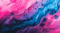 Vibrant Swirling Abstract Fluid in Pink Blue and Black with Bubbles Texture Royalty Free Stock Photo