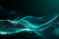 Vibrant Turquoise and Blue Wave Patterns with Glowing Light Trails on Dark Abstract Surface Royalty Free Stock Photo