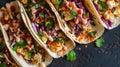 Colorful Shrimp Tacos on Slate