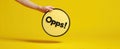 The vibrant sign displaying an 'Opps!' message in a playful manner. AI generated image Royalty Free Stock Photo