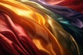 Vibrant silk in all colors of the rainbow. AI-generated.