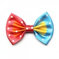 Vibrant Silk Bow Tie Isolated on White. Generative ai