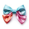 Vibrant Silk Bow Tie Isolated on White. Generative ai