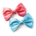 Vibrant Silk Bow Tie Isolated on White. Generative ai