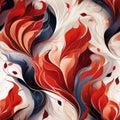 Vibrant silk with red motive seamless pattern, created with generative AI