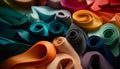 Vibrant silk spool collection for fashion sewing decoration ideas generated by AI