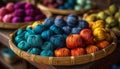 Vibrant Silk Threads Handmade From Silkworms And Cocoons Displayed On Bamboo Baskets For Tourists' Enjoyment. Authentic Royalty Free Stock Photo