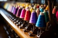 Vibrant Silk Threads Textile Machinery in Action, AI