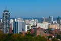 Vibrant skyline of a bustling cityscape featuring tall buildings in City of Hamilton, Ontario Royalty Free Stock Photo