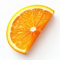 Vibrant Slice of Orange Fruit Isolated on White Background in Studio Lighting Royalty Free Stock Photo