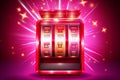 Vibrant Slot Machine Jackpot. Big win gambling concept. Royalty Free Stock Photo