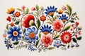 Vibrant Slovak folk embroidery