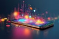 Vibrant Smartphone Screen Showcasing Digital Technology Connection Royalty Free Stock Photo