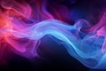 Vibrant smoke effect neon abstract background and Colorful fog waves of neon swirling background