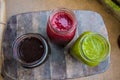 Vibrant Smoothies In Different Jars